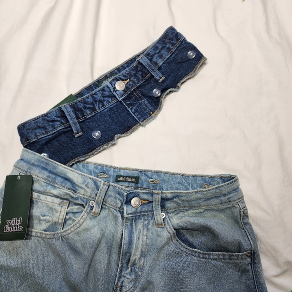 Light Blue Denim Jeans, Wild Fable Double Waist High Rise Relaxed 90s. Size 2. - Picture 6 of 7